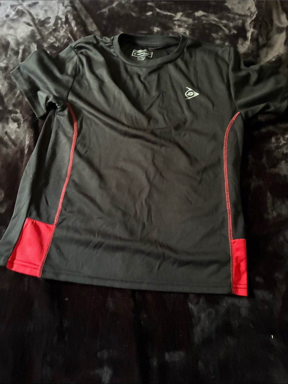 Dunlop Kids' Black Athletic Tee with Red Accents